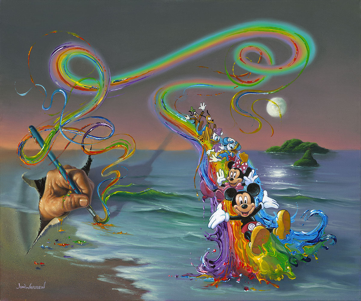 Jim Warren Disney Walt's Colorful Creations Limited Edition Canvas Giclee