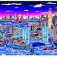 Charles Fazzino "Sunset over Manhattan Island" 3D Limited Edition Mixed-Media on Paper and Aluminum