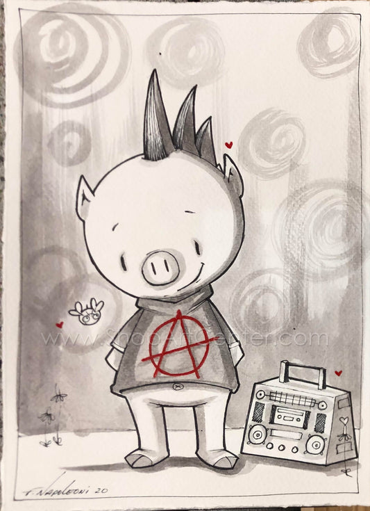 Fabio Napoleoni "Being a Punk" Original Original Pen and Ink