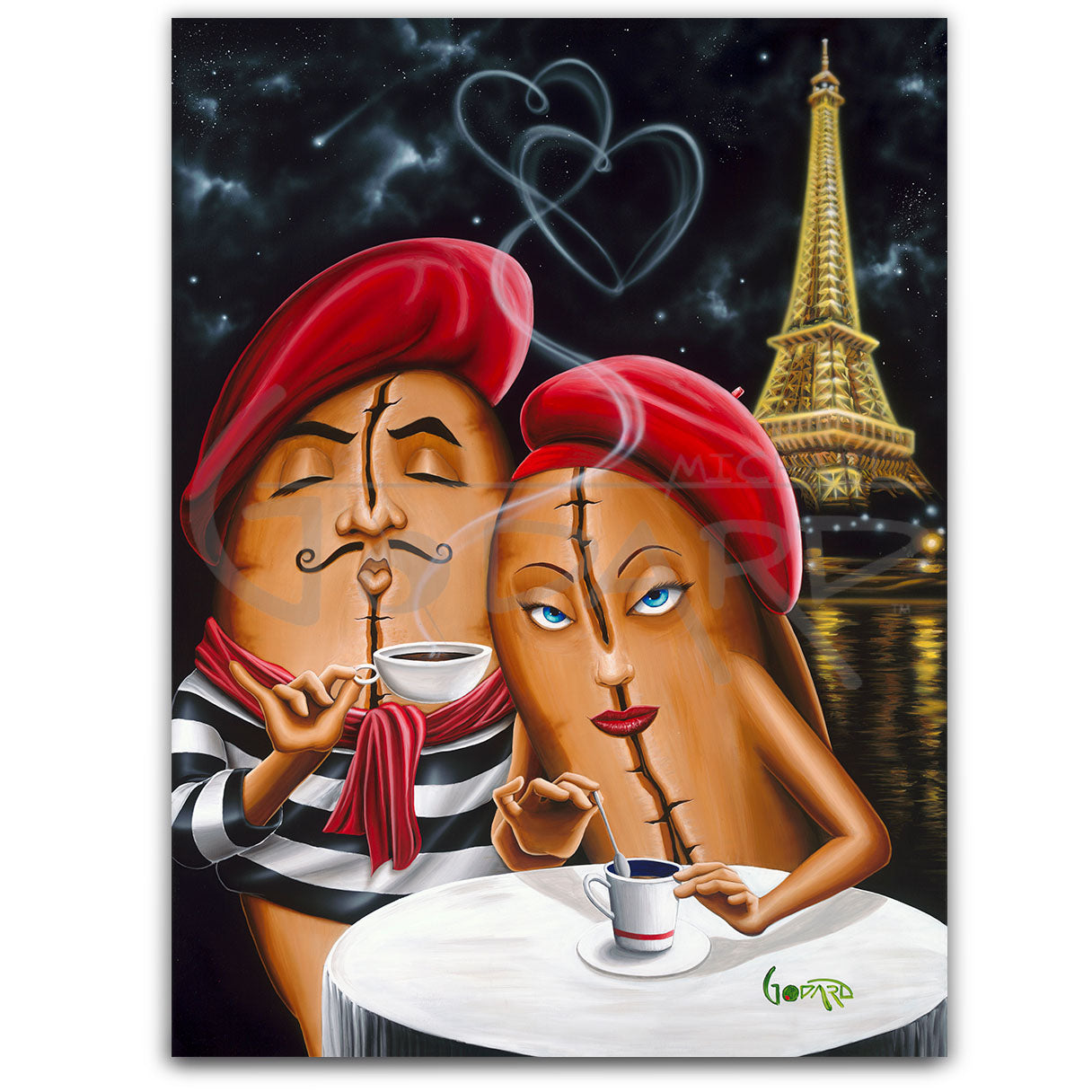 Michael Godard "French Roast Romance" Limited Edition Canvas Giclee