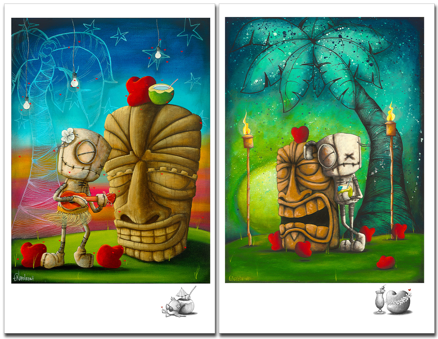 Fabio Napoleoni "Hawaiian Set" Somewhere Over My Rainbow and Relax and Unwind Limited Edition Paper Giclee