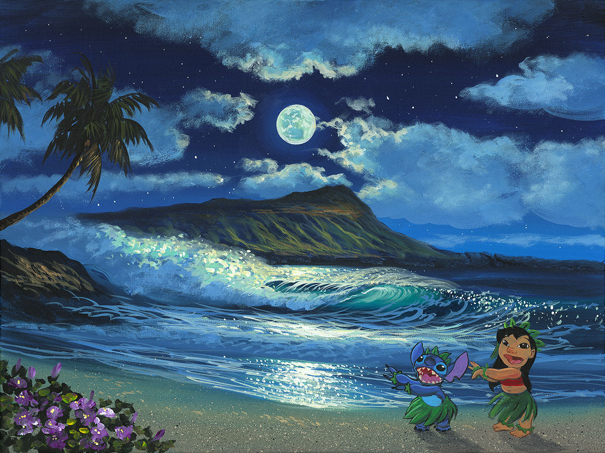 Walfrido Garcia Disney Hula Moon Limited Edition Canvas Giclee