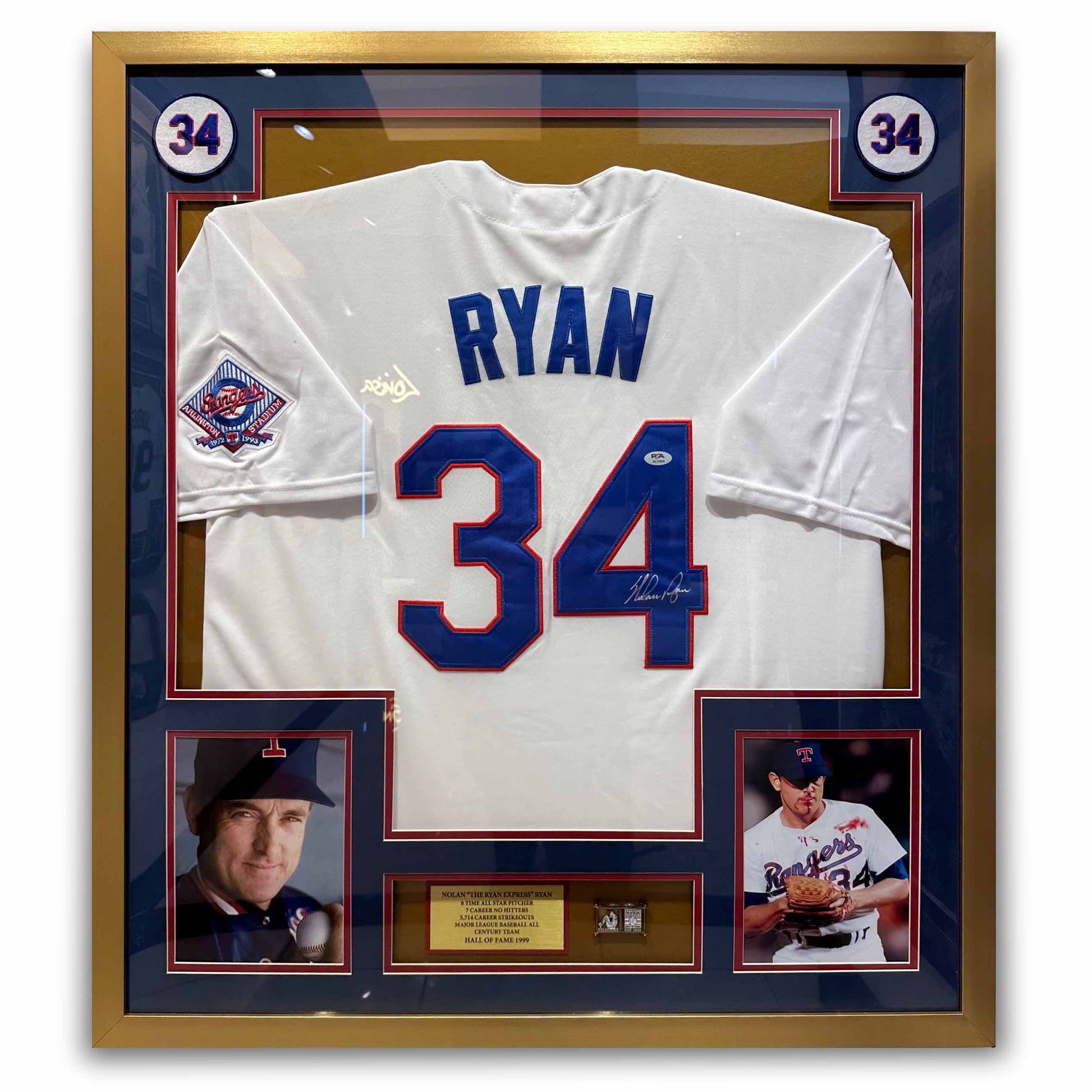 Art Center Gallery 34 NOLAN RYAN Framed Sports Jersey