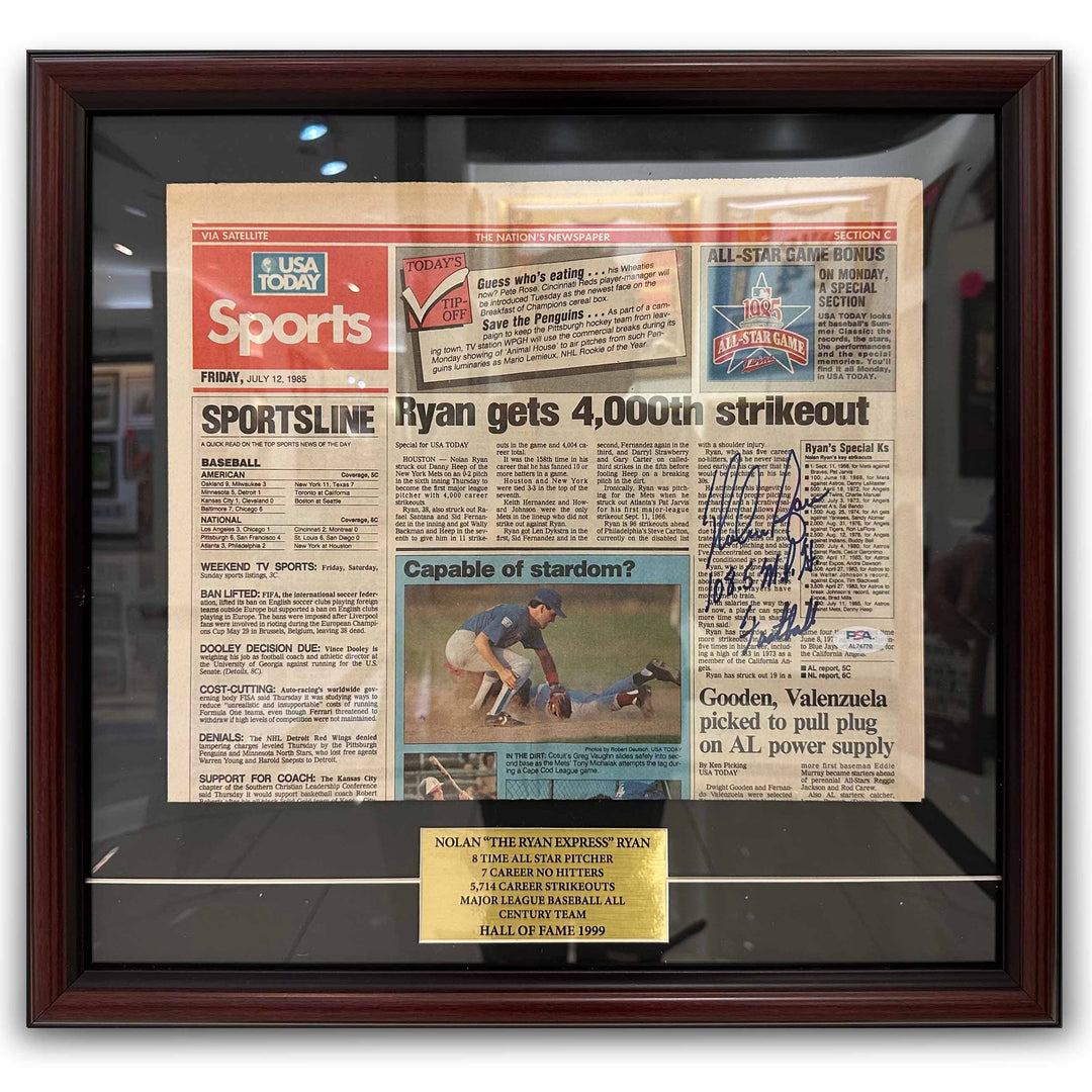 Art Center Gallery Nolan The Ryan Express Ryan USA Today Framed Sports Collectible