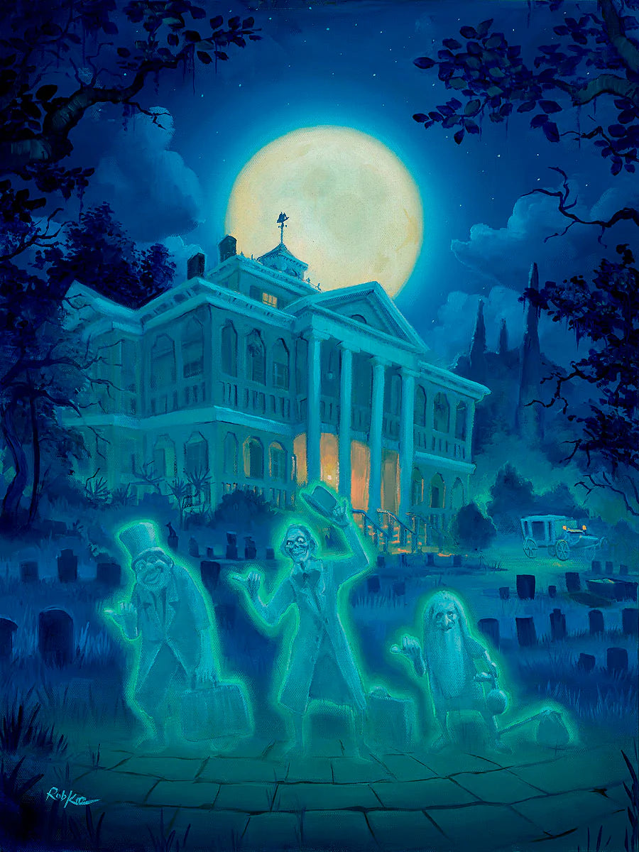 Rob Kaz Disney "Beware of Hitchhiking Ghosts" Limited Edition Canvas Giclee