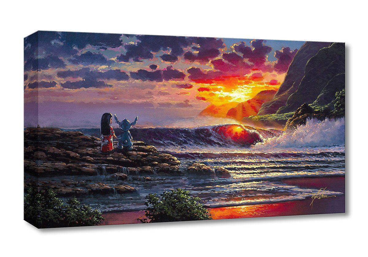 Rodel Gonzalez Disney "Lilo & Stitch Share a Sunset" Limited Edition Canvas Giclee