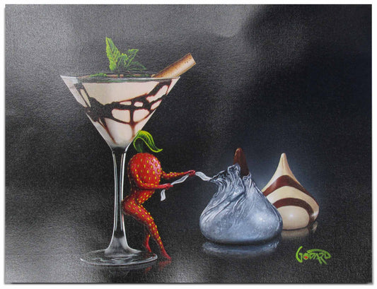 Michael Godard Strawberry Kisses • Title TBD Limited Edition Mixed Media