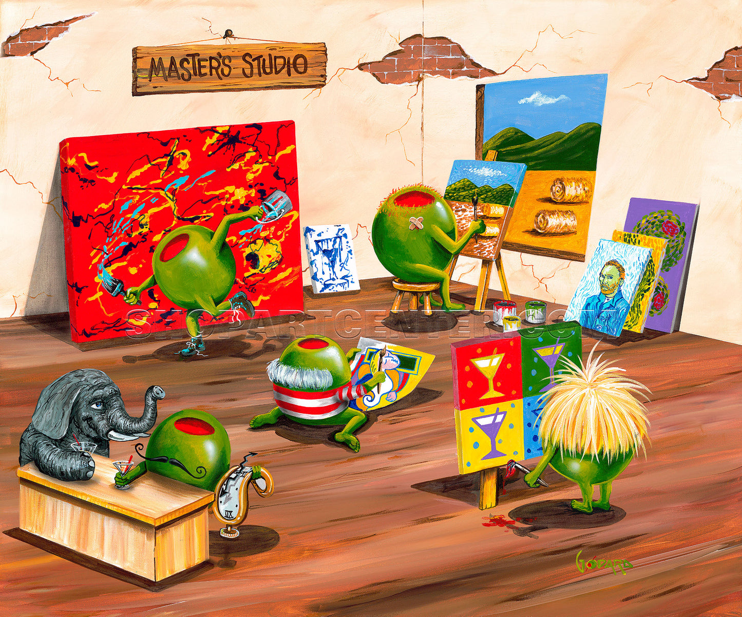 Michael Godard "Master's Studio" Limited Edition Canvas Giclee