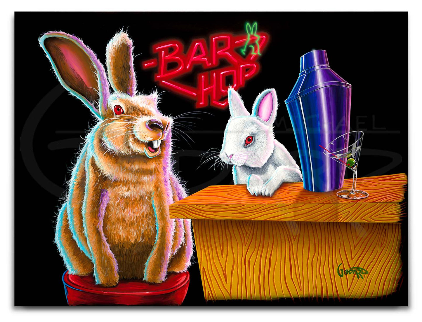 Michael Godard "Bar Hop" Limited Edition Canvas Giclee