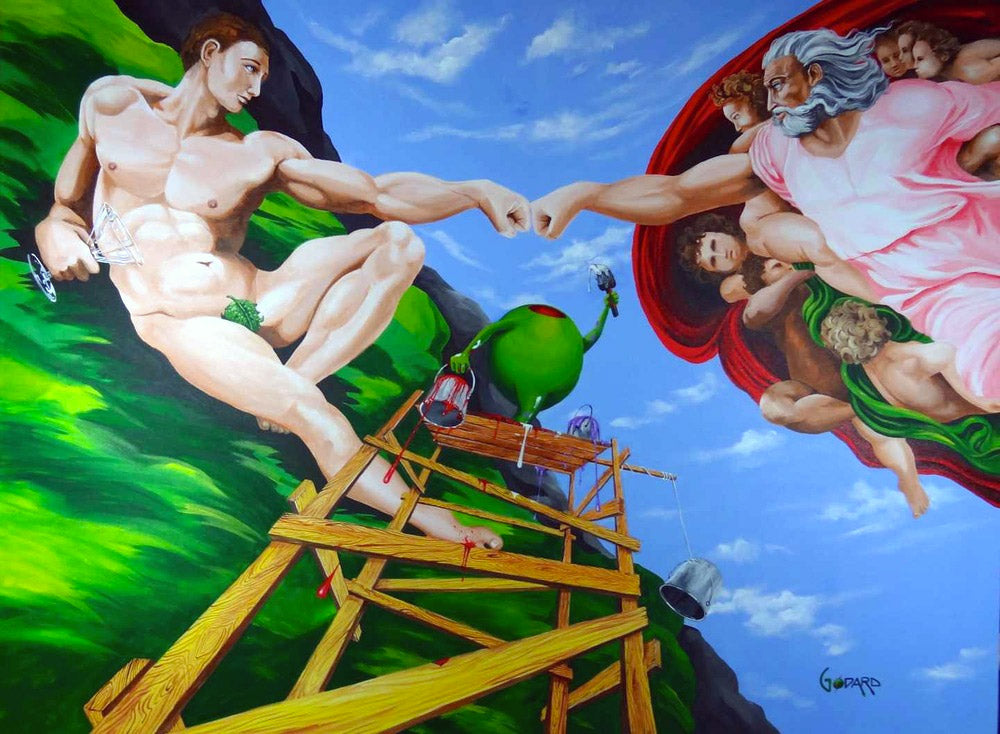 Michael Godard Michelangelo Knuckles Limited Edition Canvas Giclee
