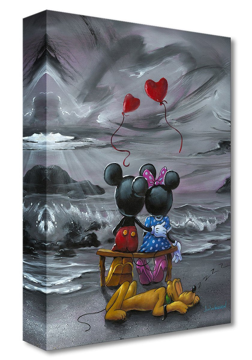 Jim Warren Disney Mickey and Minnie Forever Love Limited Edition Canvas Giclee