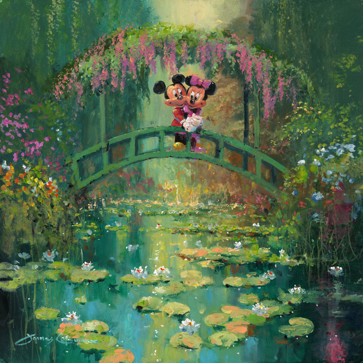 James Coleman Disney "Mickey and Minnie at Giverny" Limited Edition Canvas Giclee