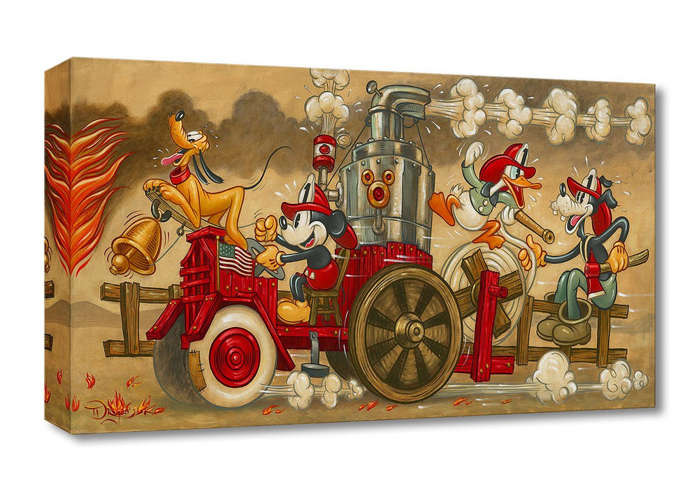 Tim Rogerson Disney Mickey's Fire Brigade Limited Edition Canvas Giclee