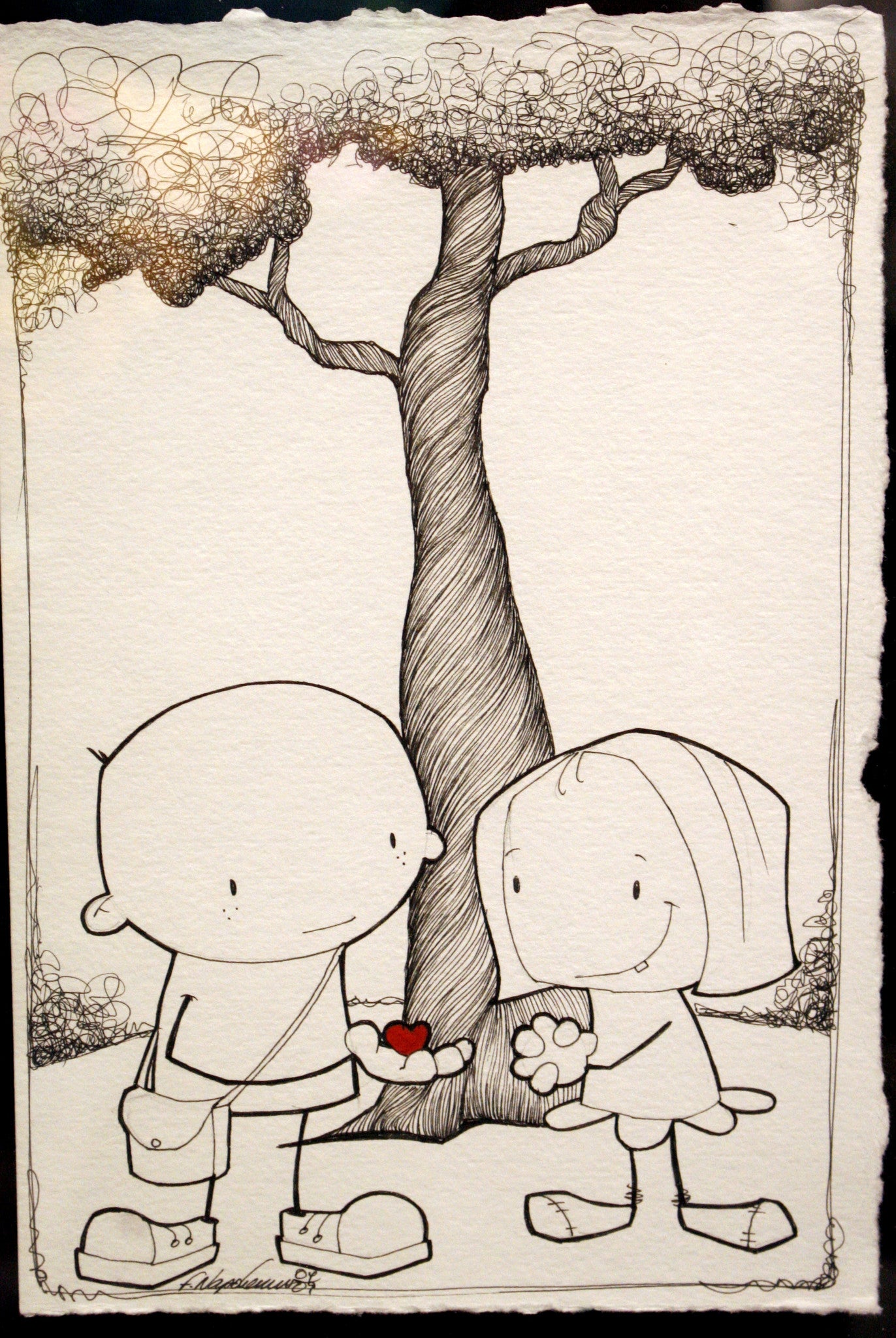 Fabio Napoleoni "What to Share This with You" Original Pen and Ink