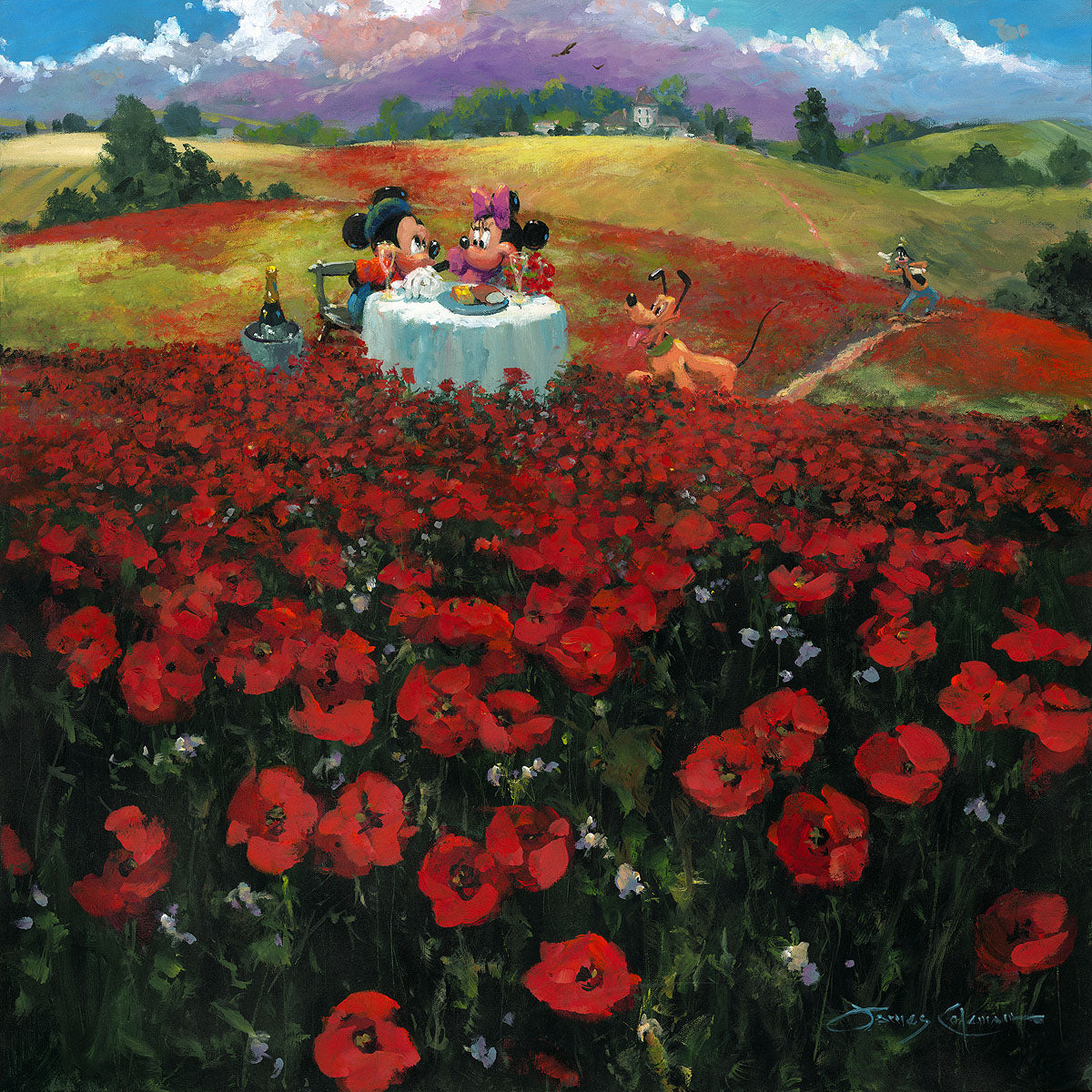 James Coleman Disney "Red Poppies" Limited Edition Canvas Giclee