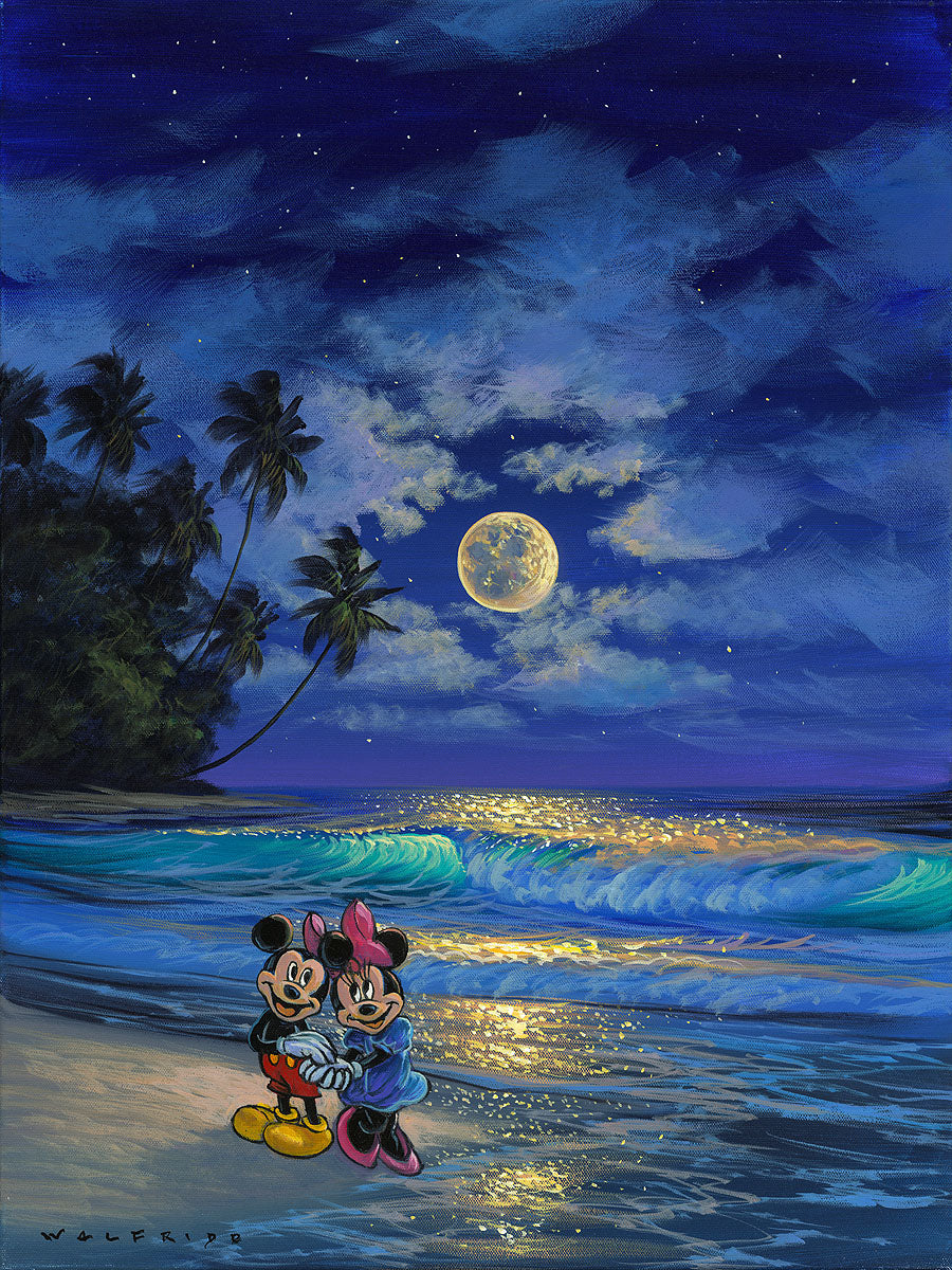 Walfrido Garcia Disney "Romance Under the Moonlight" Limited Edition Canvas Giclee