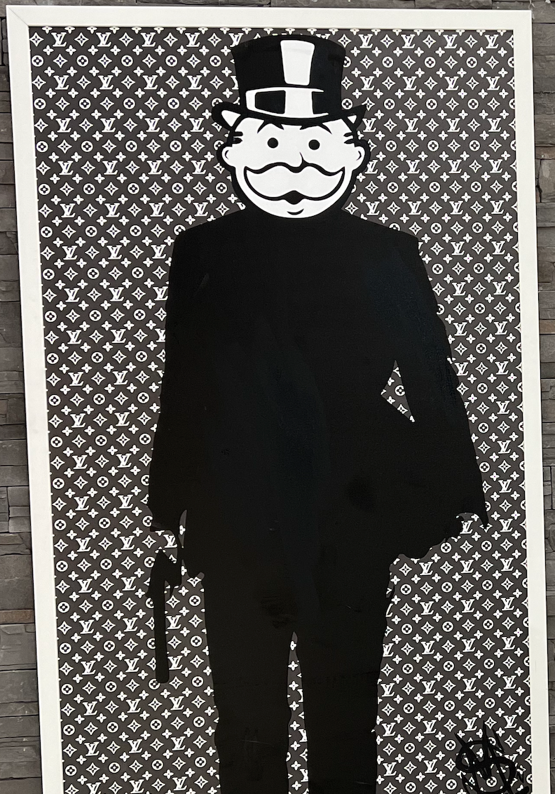 Sinister Monopoly Louis (Black and White) Highlighted Paper Giclee