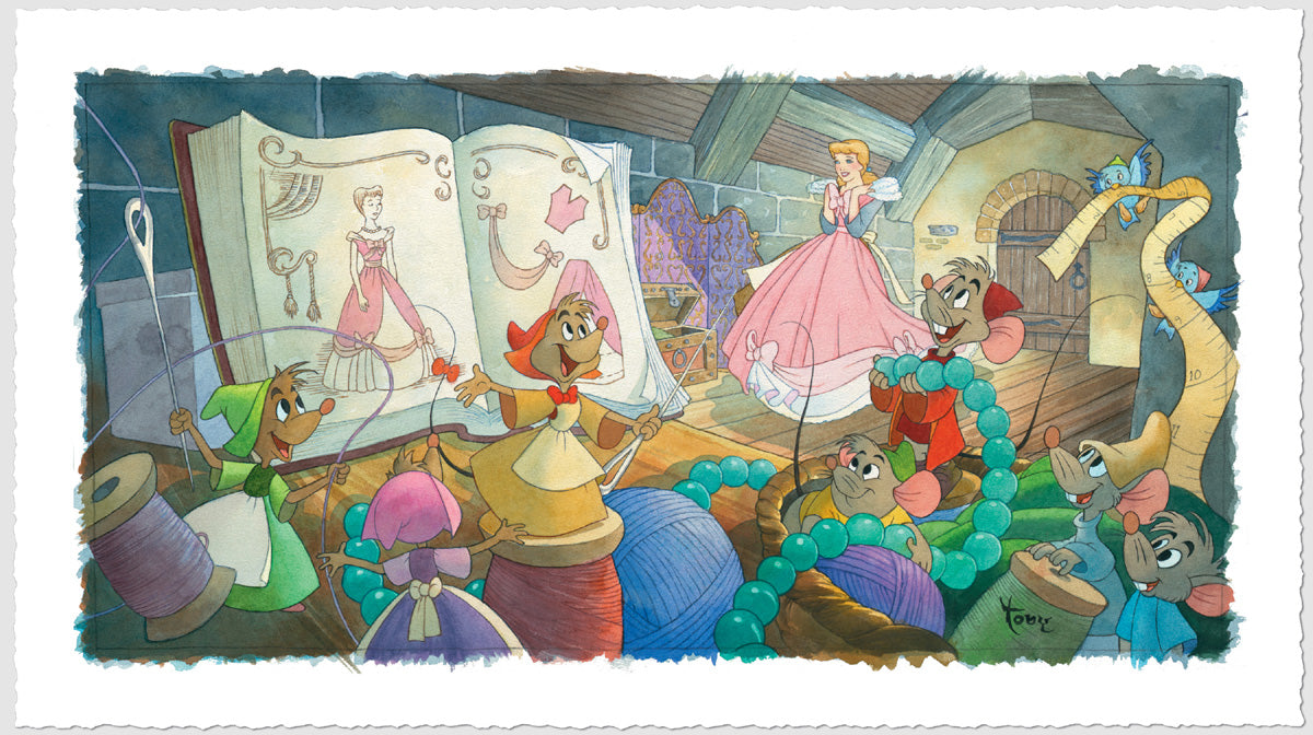 Toby Bluth Disney Sew Beautiful Limited Edition Paper Giclee