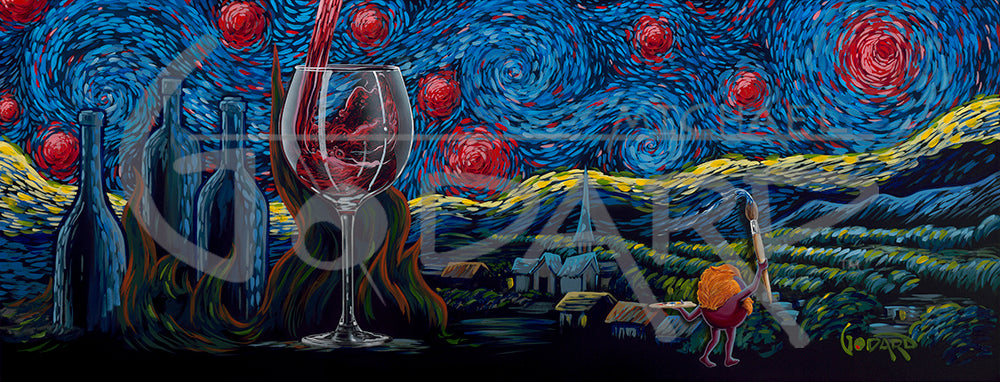 Michael Godard Starry Starry Wine Limited Edition Canvas Giclee