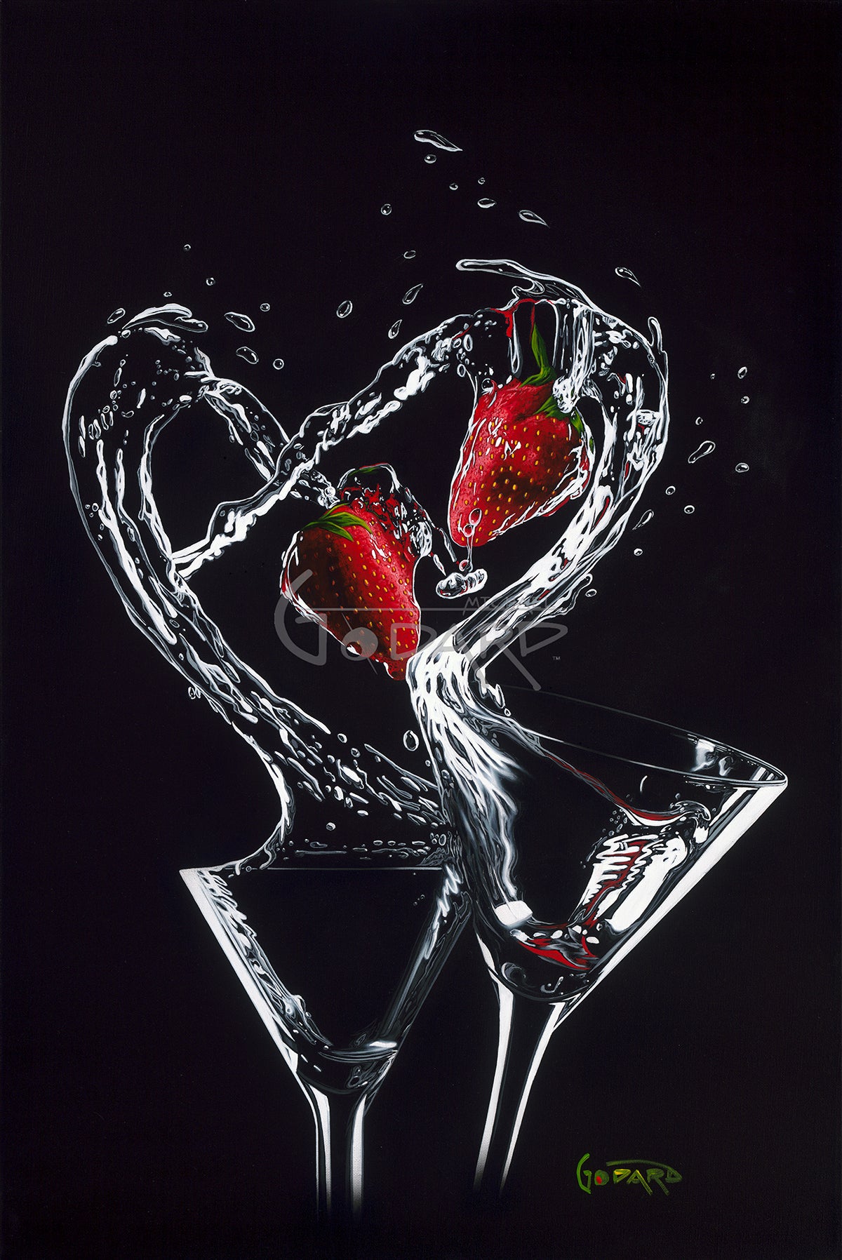 Michael Godard "Strawberry Splash" Limited Edition Canvas Giclee