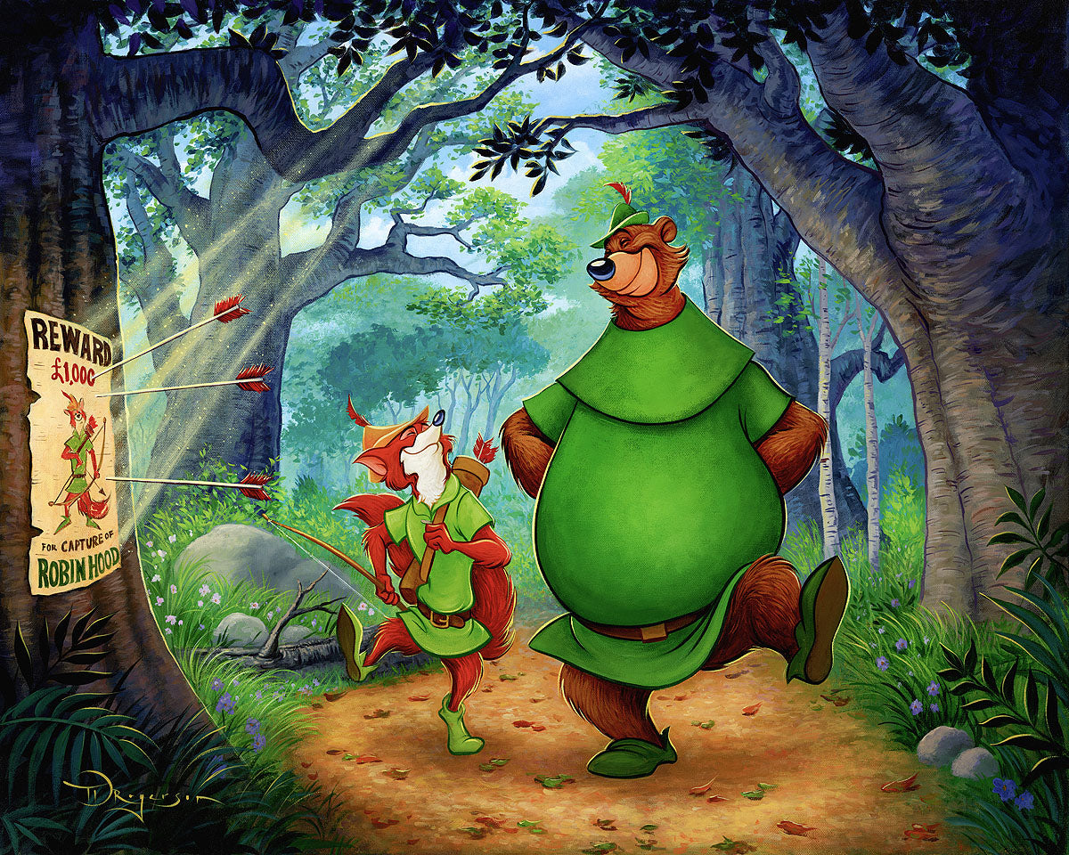 Tim Rogerson Disney Stroll Through Sherwood Forest Limited Edition Canvas Giclee