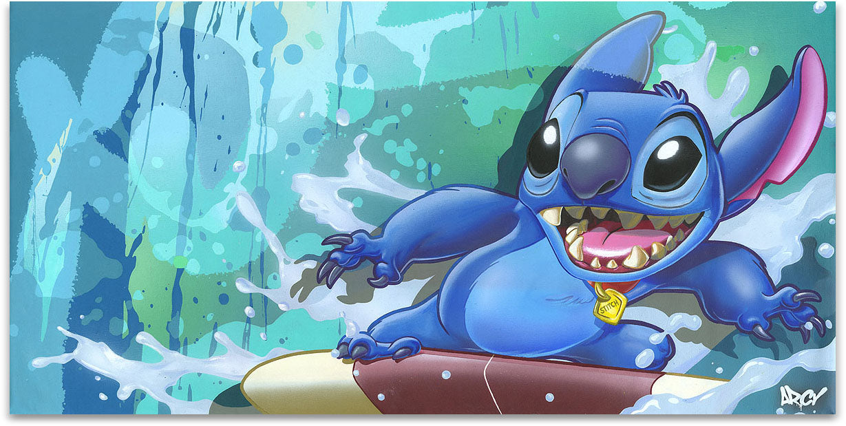 Arcy Disney Surf Rider Stitch Limited Edition Canvas Giclee