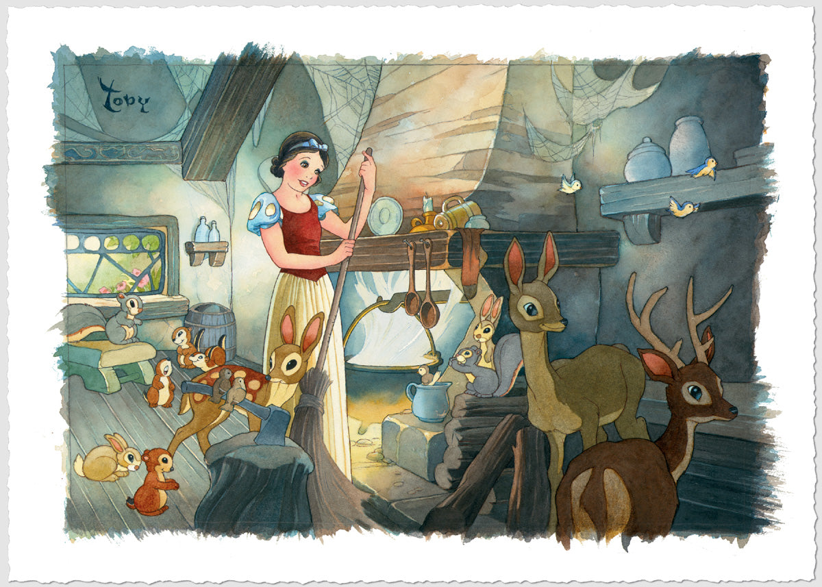 Toby Bluth Disney "Tidying Up" Limited Edition Paper Giclee