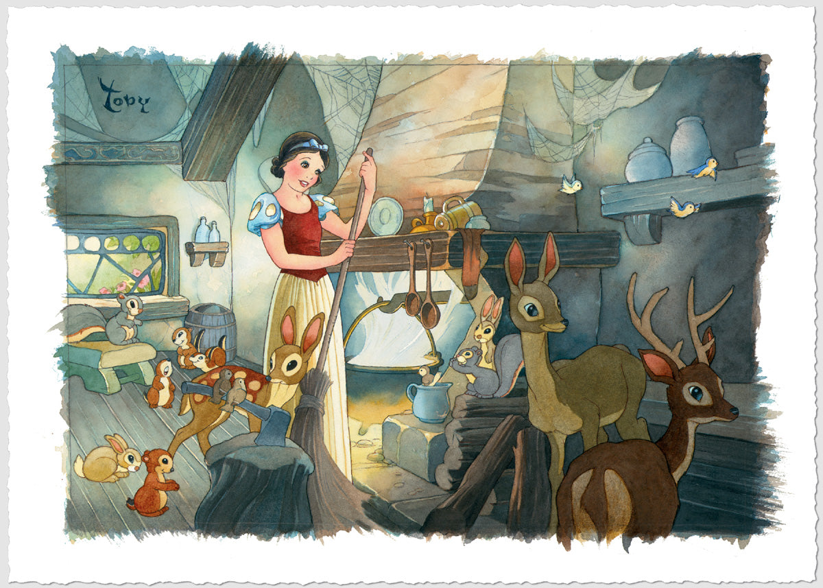 Toby Bluth Disney Tidying Up Limited Edition Paper Giclee