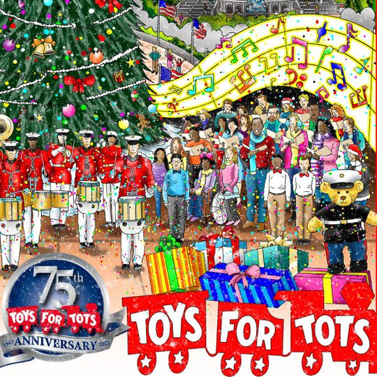 Charles Fazzino 75 Years of Toys for Tots 3D Limited Edition Mixed-Media on Paper