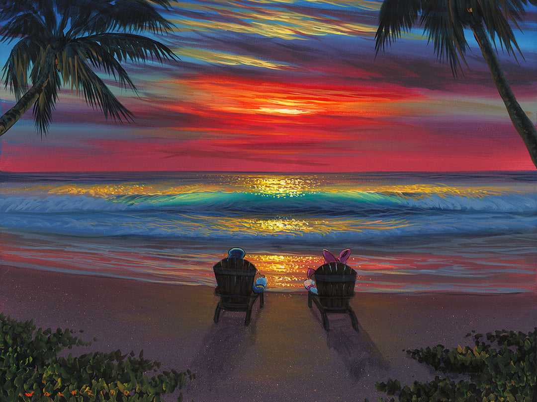 Walfrido Garcia Disney Donald and Daisy's Perfect Sunset Limited Edition Canvas Giclee