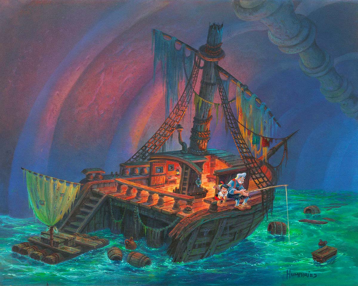 Michael Humphries Disney What Now Geppetto? Limited Edition Canvas Giclee