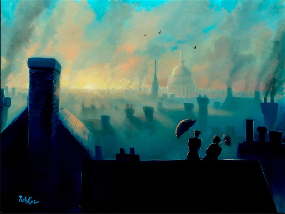 Rob Kaz Disney A View From the Chimneys Limited Edition Canvas Giclee