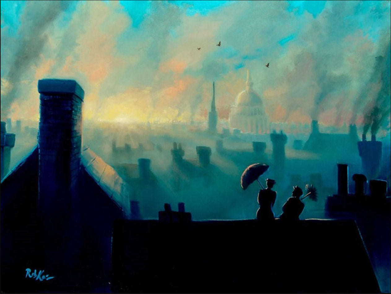 Rob Kaz Disney A View From the Chimneys Limited Edition Canvas Giclee