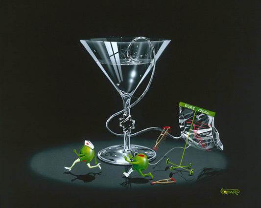 Michael Godard "Nursing a Martini 2" Limited Edition Canvas Giclee