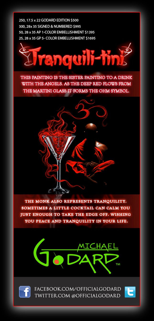 Michael Godard "Tranquili-tini" Limited Edition Canvas Giclee