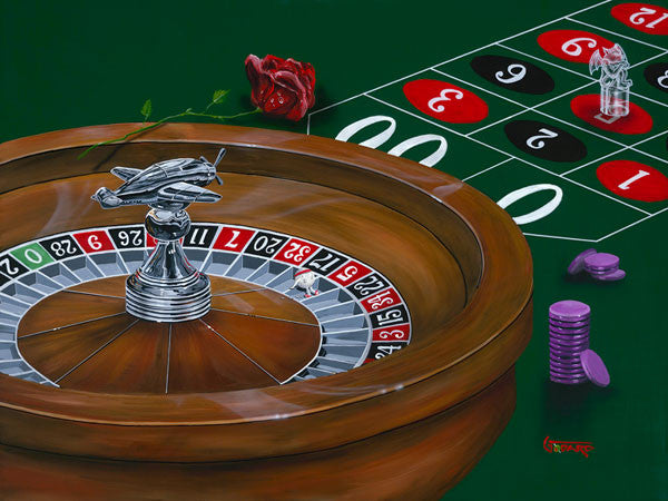 Michael Godard Rose Roulette Limited Edition Canvas Giclee