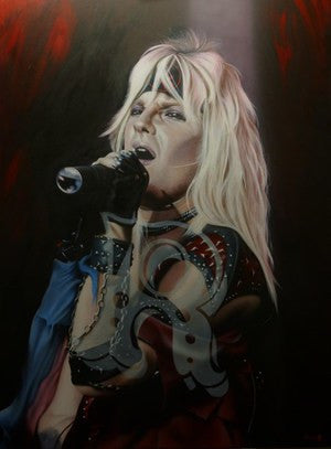 Stickman He's The Wolf Screaming Lonely in The Night (Vince Neil of Motley Crue) Limited Edition Canvas Giclee