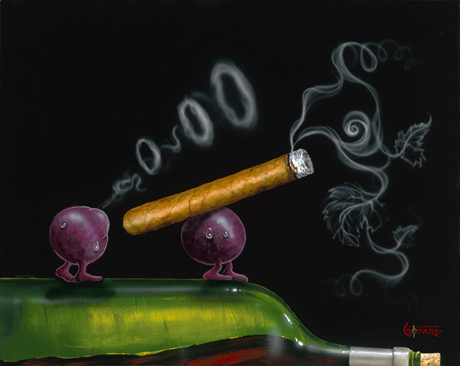 Michael Godard Smoking Grapes Limited Edition Canvas Giclee