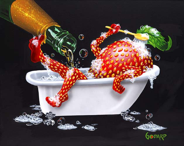 Michael Godard "Bubbly Bath 2" Limited Edition Canvas Giclee