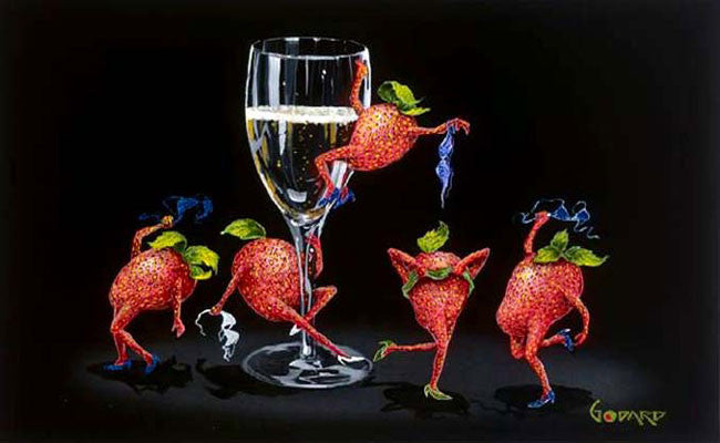 Michael Godard Strawberries Gone Wild Limited Edition Canvas Giclee