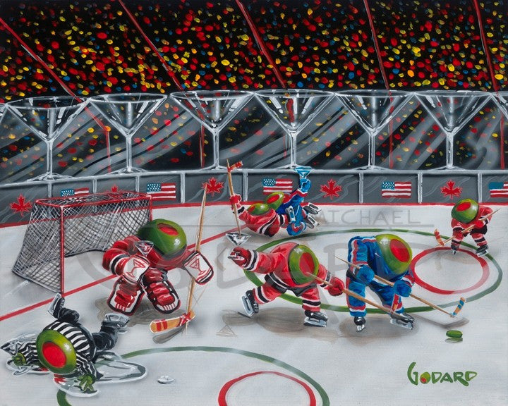 Michael Godard "We Olive Hockey" Limited Edition Canvas Giclee