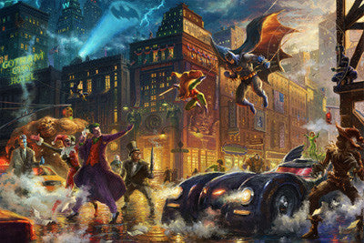 Thomas Kinkade Studios "Dark Night Saves Gotham" Limited Edition Giclee