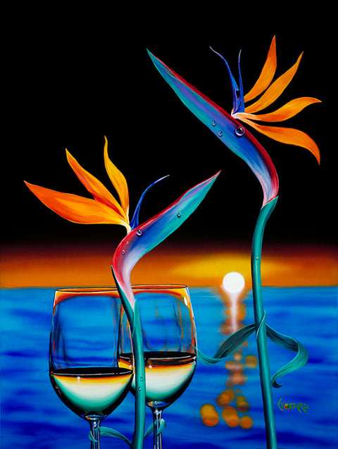 Michael Godard Two Birds in Paradise Limited Edition Canvas Giclee