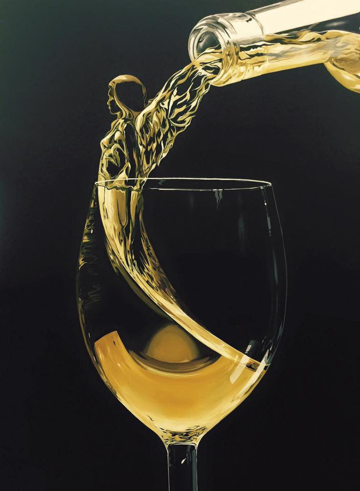 Michael Godard "Wine Angel" Limited Edition Canvas Giclee