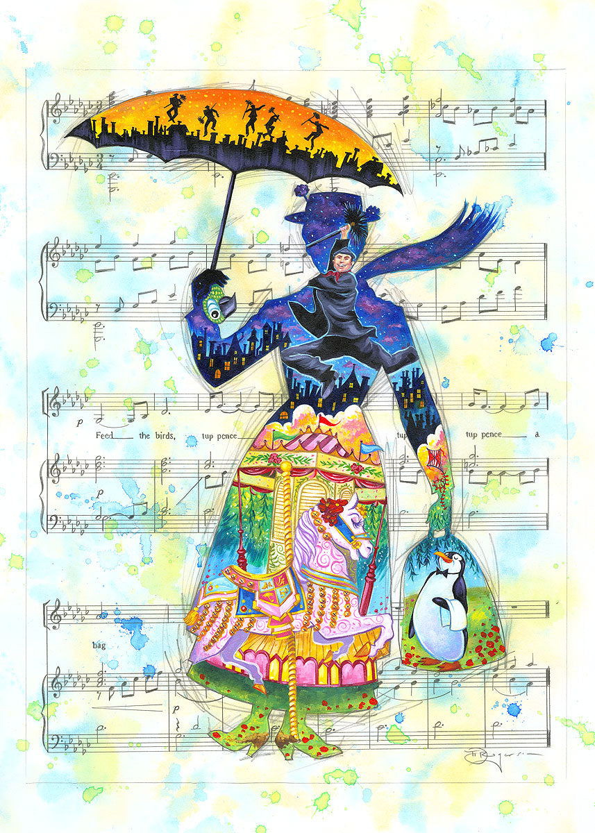 Tim Rogerson Disney "A Mary Tune" Limited Edition Canvas Giclee