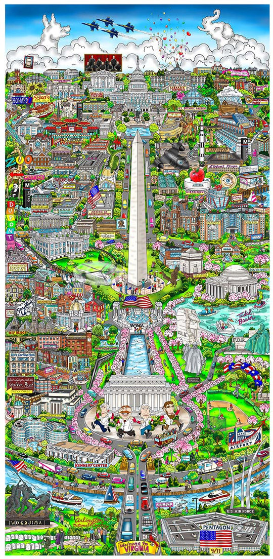 Charles Fazzino FBI…CIA…IRS…RBG…by, George…It’s Washington 3D Limited Edition Mixed-Media on Paper