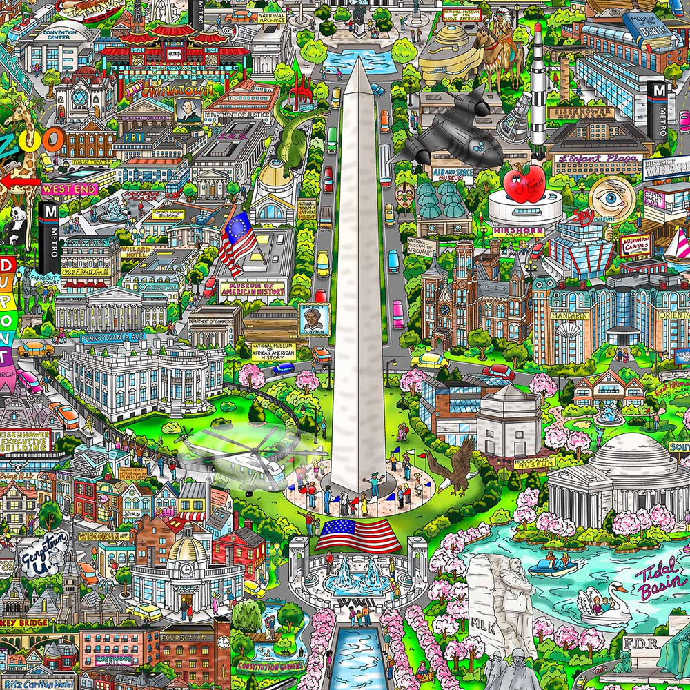 Charles Fazzino FBI…CIA…IRS…RBG…by, George…It’s Washington 3D Limited Edition Mixed-Media on Paper