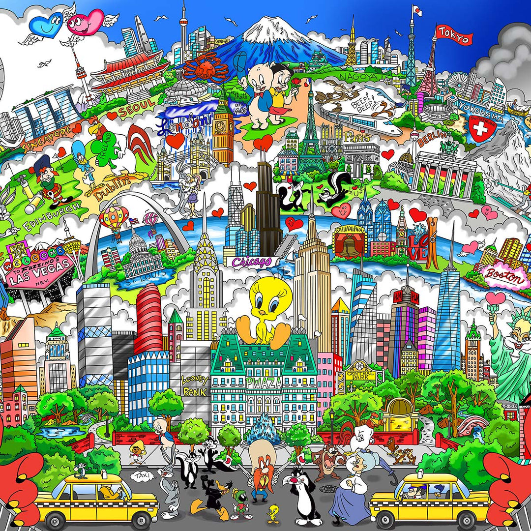 Charles Fazzino It’s a Looney World 3D Limited Edition Silkscreen on Paper