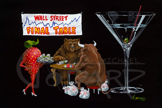 Michael Godard "The Bull and The Bear" Limited Edition Canvas Giclee