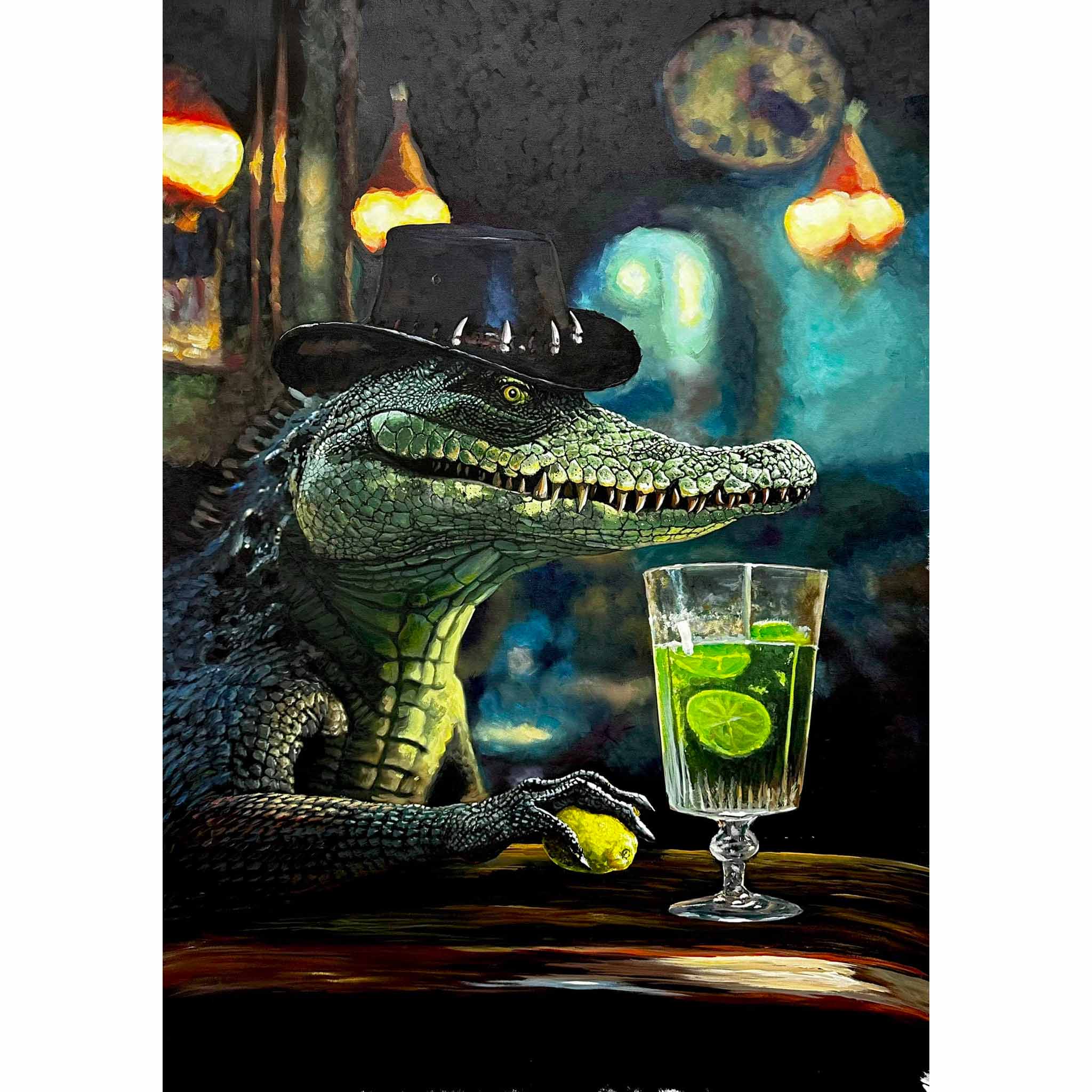 Michael Godard Crocodile Title TBD Limited Edition Canvas Giclee